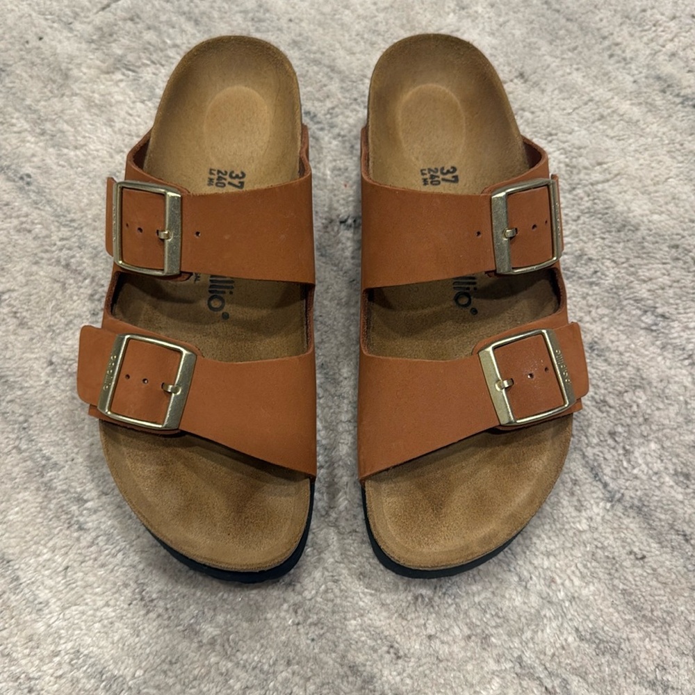 Birkenstock Arizona Platform - Pecan - sz 37 - excellent